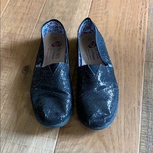 Bobs black glitter shoes. Size Girls 5